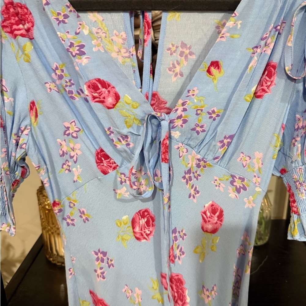Topshop blue and pink Midi Dress size 2 - Picture 6 of 9